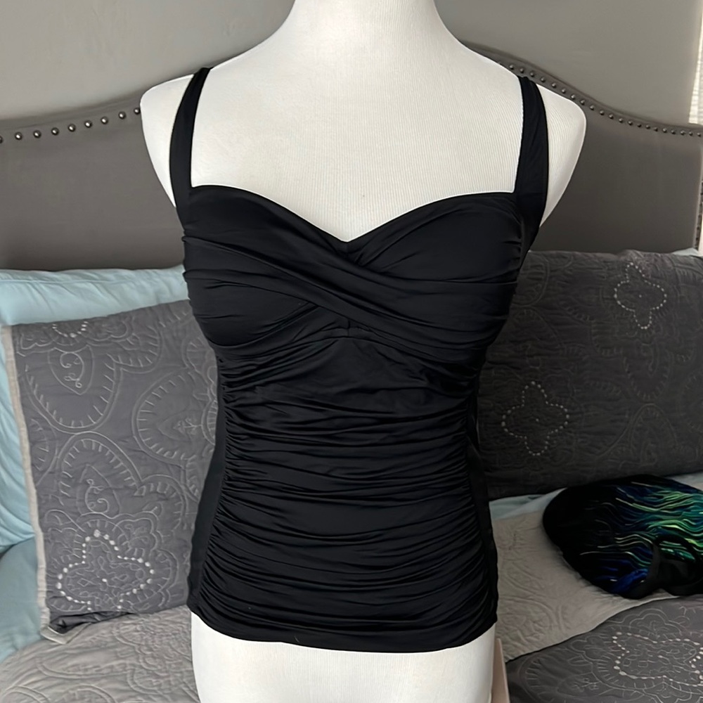 La Blanca Island Goddess ruched tankini top size 8